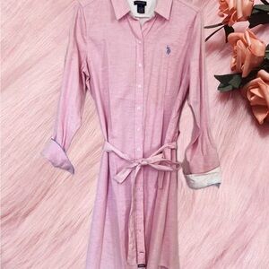 Ralph Lauren Pink Button-Up Shirt Dress